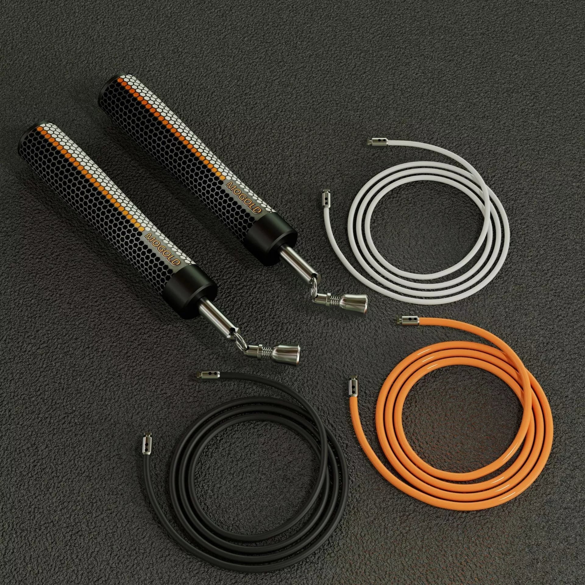 Adjustable steel wire skipping rope with PVC coating and storage bag