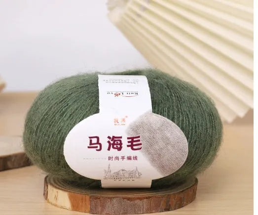 Mohair scarf DIY kit with wool ball and hand-weaving instructions for 180cm spring accessory