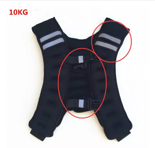 High-grade weight-bearing vest for running and physical training in black and blue