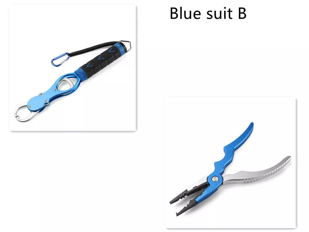 Aluminum alloy fishing gear in red, blue, and green colors