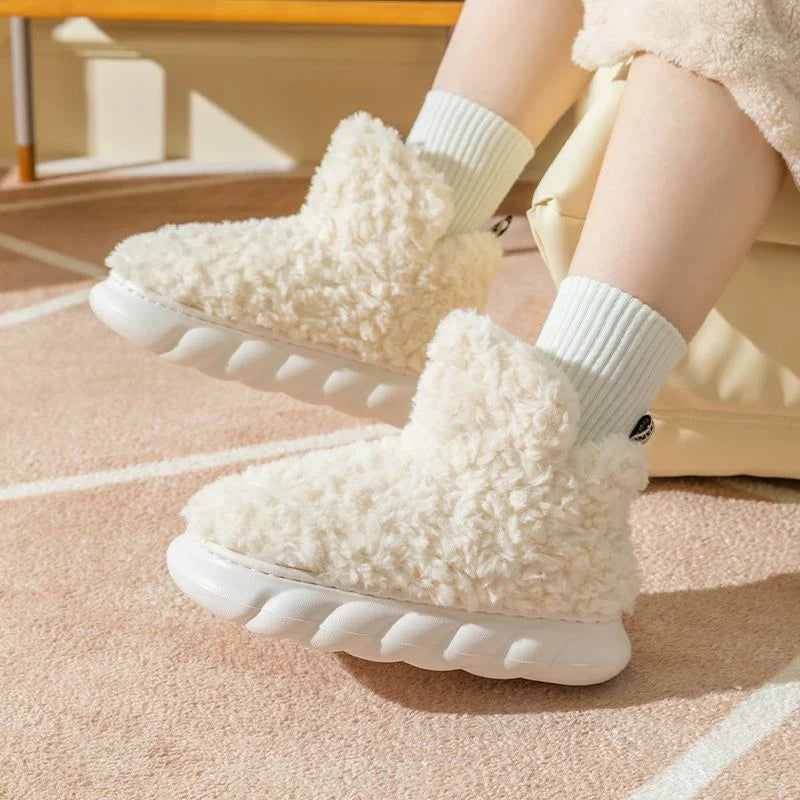Cozy Indoor & Outdoor Winter Slippers with Comfortable Heels