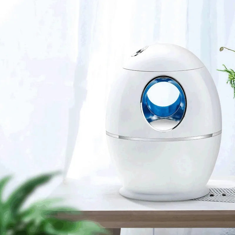 White columnar air disinfection humidifier with mechanical controls and USB power port