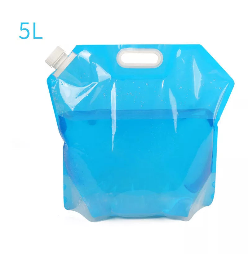 PVC Outdoor Camping Hiking Foldable Portable Water Bags Container in blue, non-toxic and food-grade
