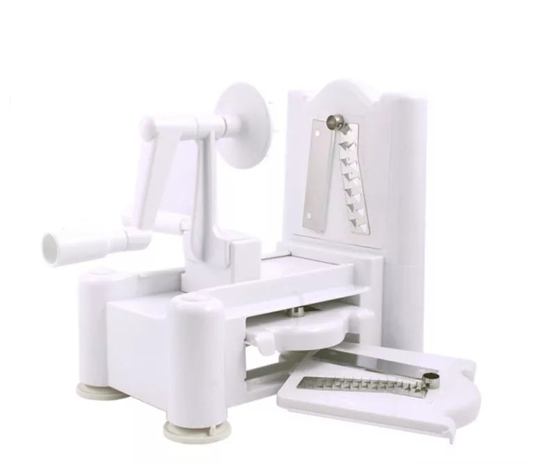 Hand-rotating Push-type Vegetable Cutter with multiple blades for slicing and shredding