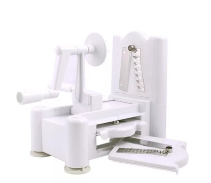 Hand-rotating Push-type Vegetable Cutter with multiple blades for slicing and shredding