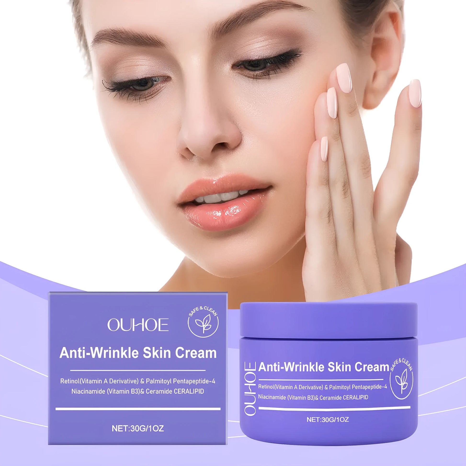 30g jar of moisturising daily neck cream containing retinol and ceramides