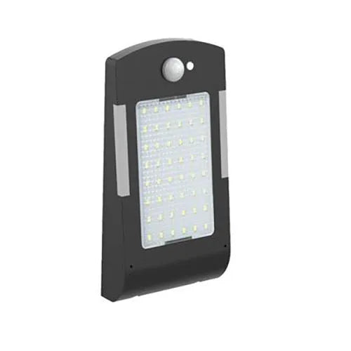 Solar-powered outdoor garden light with motion sensor in black or white with wall mount or pole options
