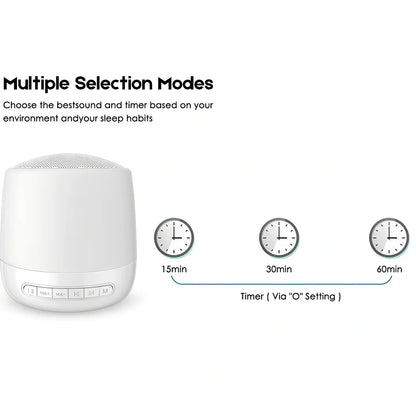 Silver Baby Rest white noise machine, 10x15cm, with 28 sounds and 13 light modes for sleep aid