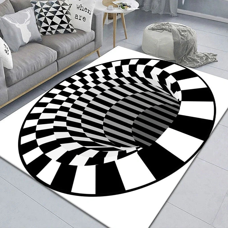 3D Geometric Stereoscopic Illusion Floor Mat for Pets in vibrant colors