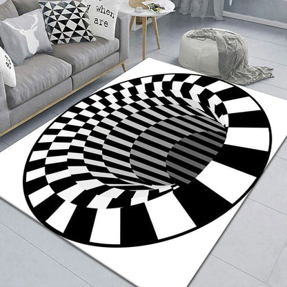 3D Geometric Stereoscopic Illusion Floor Mat for Pets in vibrant colors