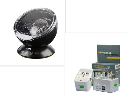 Ocean Wave Projector measuring 12.6x10.5cm with remote control projecting colourful waves on ceiling