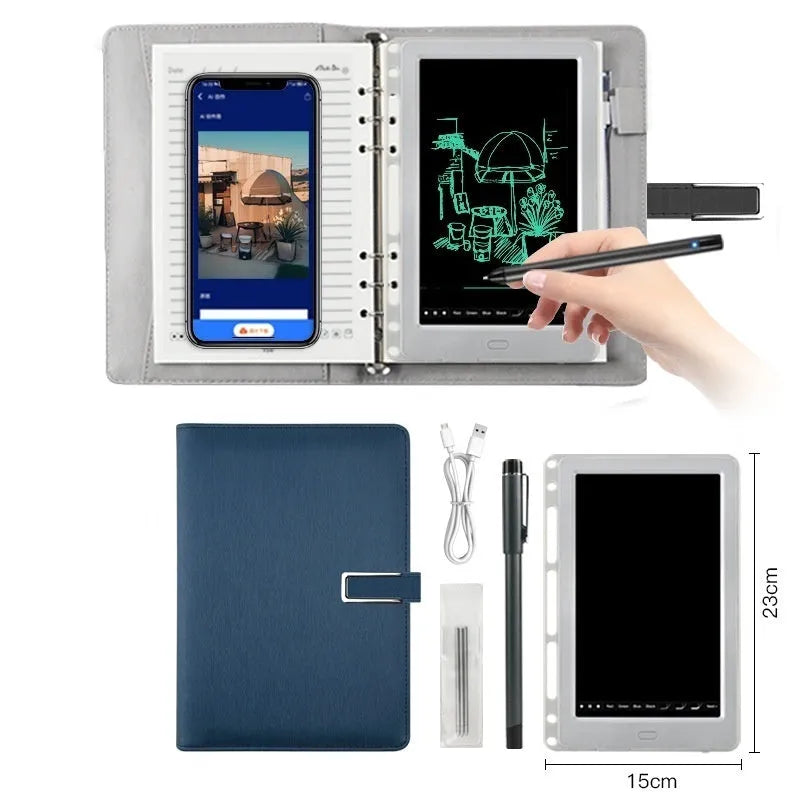 85-inch electronic writing pad with stitching design and smart pen on a stand