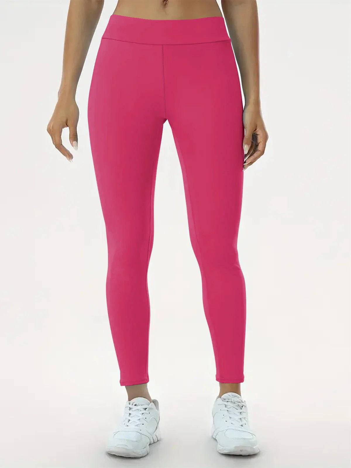 Slimming high-waist yoga pants with hidden tummy control, available in various colors and sizes