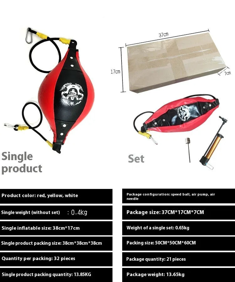 Black and red diamond pattern PU boxing speed ball with elastic hanging cord for training