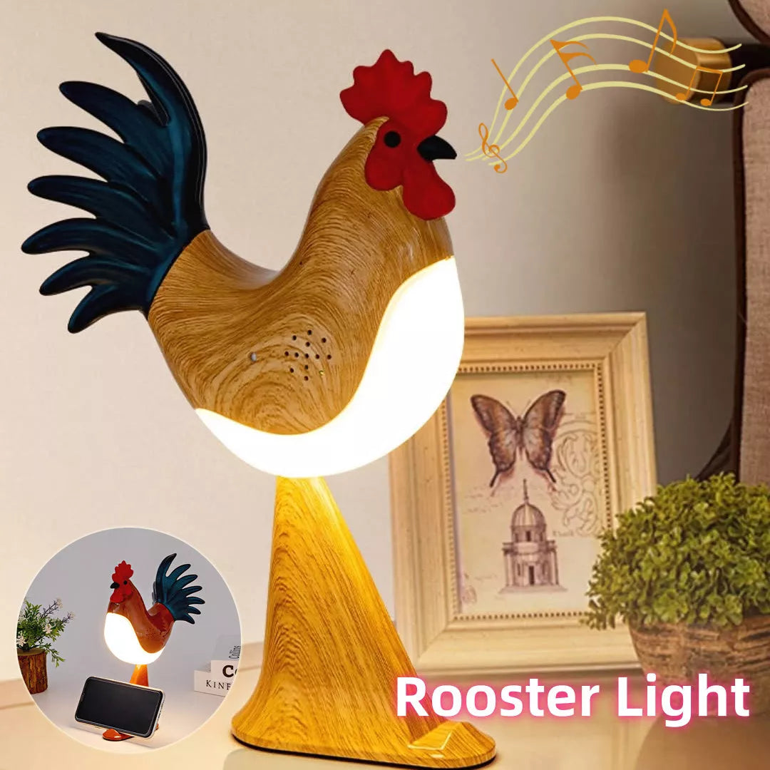 LED Rooster Night Light with touch control and sound, rechargeable, in various colors
