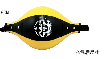 Black and red diamond pattern PU boxing speed ball with elastic hanging cord for training
