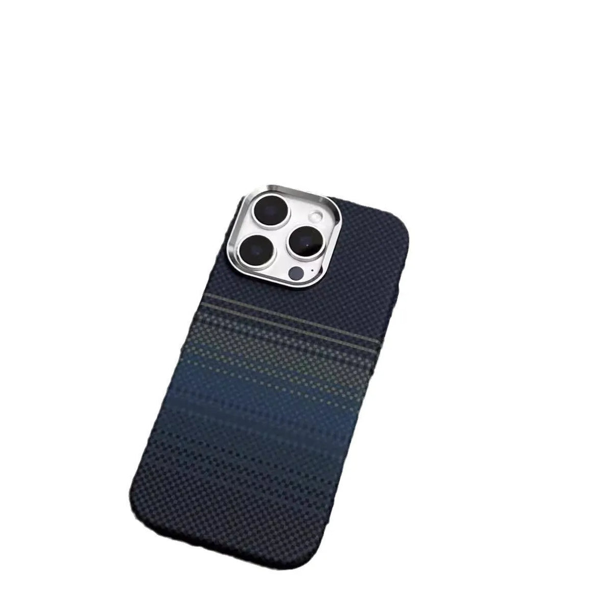 Kevlar magnetic phone case in Sunset Gold or Moon Blue, all-inclusive PC cover for iPhone 13 to 16 Pro Max