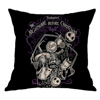 45x45cm linen pillow cover with skull pattern for Halloween decorations