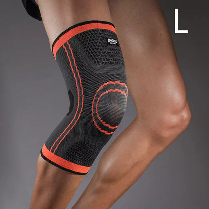 Breathable nylon knee pads for cycling and sports, available in green and orange