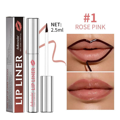 Matte finish pointed toe lip liner with precision tip in four colour options