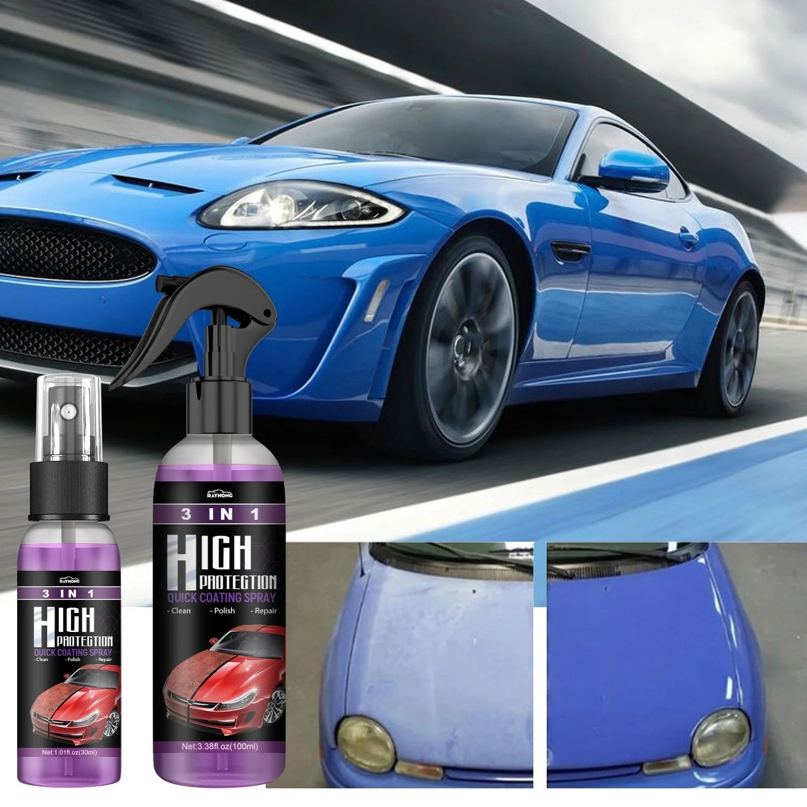 3 In 1 High Protection Fast Car Paint Spray Automatic with durable PE material for long-lasting paint protection