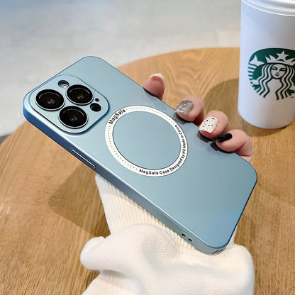 Magnetic matte phone case in Dark Night Purple colour showing ultra-thin 0.8mm profile and MagSafe compatibility