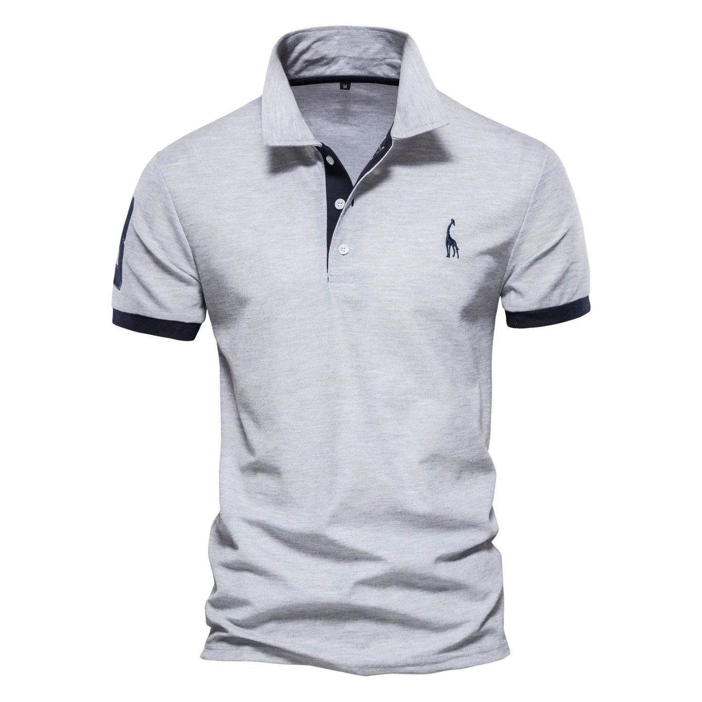 Men's slim-fit short sleeve T-shirt with embroidered deer design on front, available in multiple colours