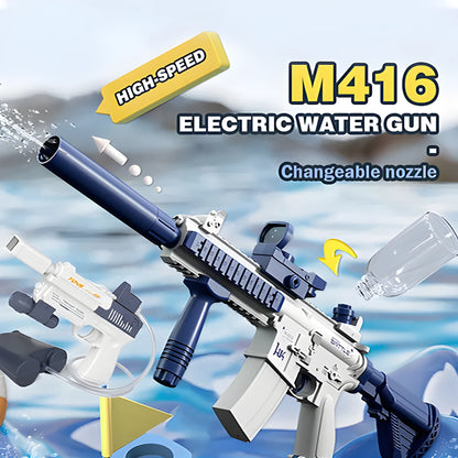 Blue and pink rechargeable electric water guns with automatic continuous firing capability