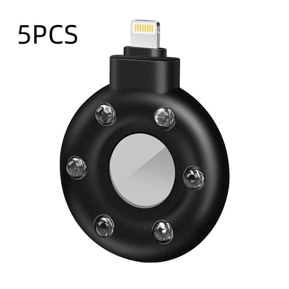 Anti-sneak camera detector with USB charging port and plastic housing in black colour option