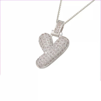 Copper Micro Inlaid Zircon Letter Pendant Necklace with customizable alphabet options