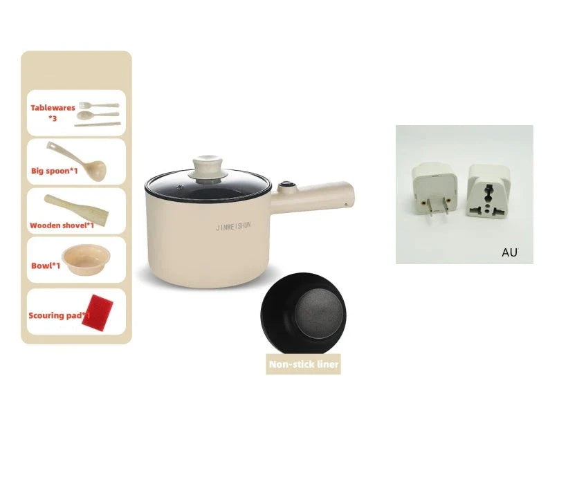 Versatile electric hot pot with stainless steel construction and non-stick interior for easy cooking and cleaning