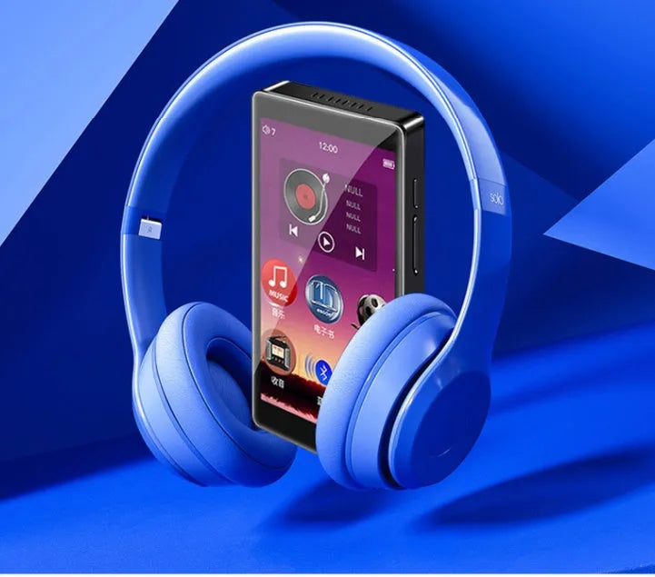Black Ruizu H1 slim MP3 MP4 player with 4-inch touch screen showing menu interface.