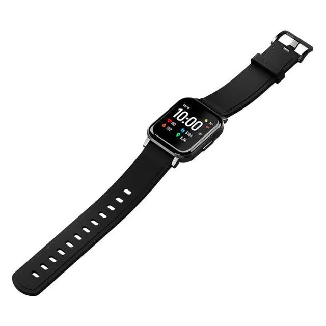 Black waterproof smart bracelet with 1.4-inch screen on a silicone wrist strap.