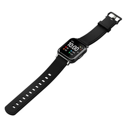 Black waterproof smart bracelet with 1.4-inch screen on a silicone wrist strap.