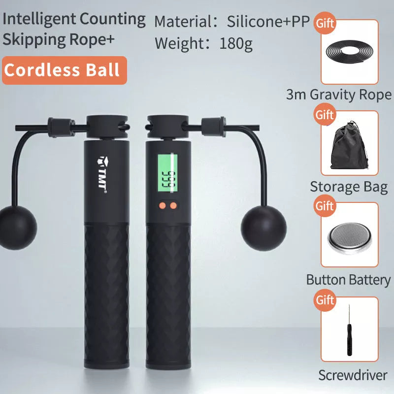TMT Electronic Wireless Skipping Rope with digital counter and non-slip handle