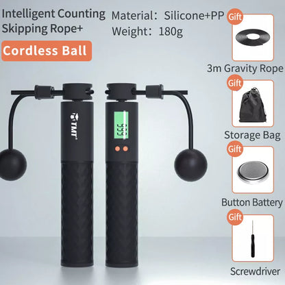 TMT Electronic Wireless Skipping Rope with digital counter and non-slip handle