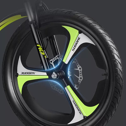 Children's red 22-inch mountain bike with shock absorption for smooth off-road rides