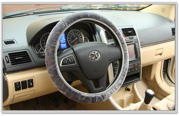 Universal steering wheel cover for cars with 36-40cm diameter wheels, available in multiple colors