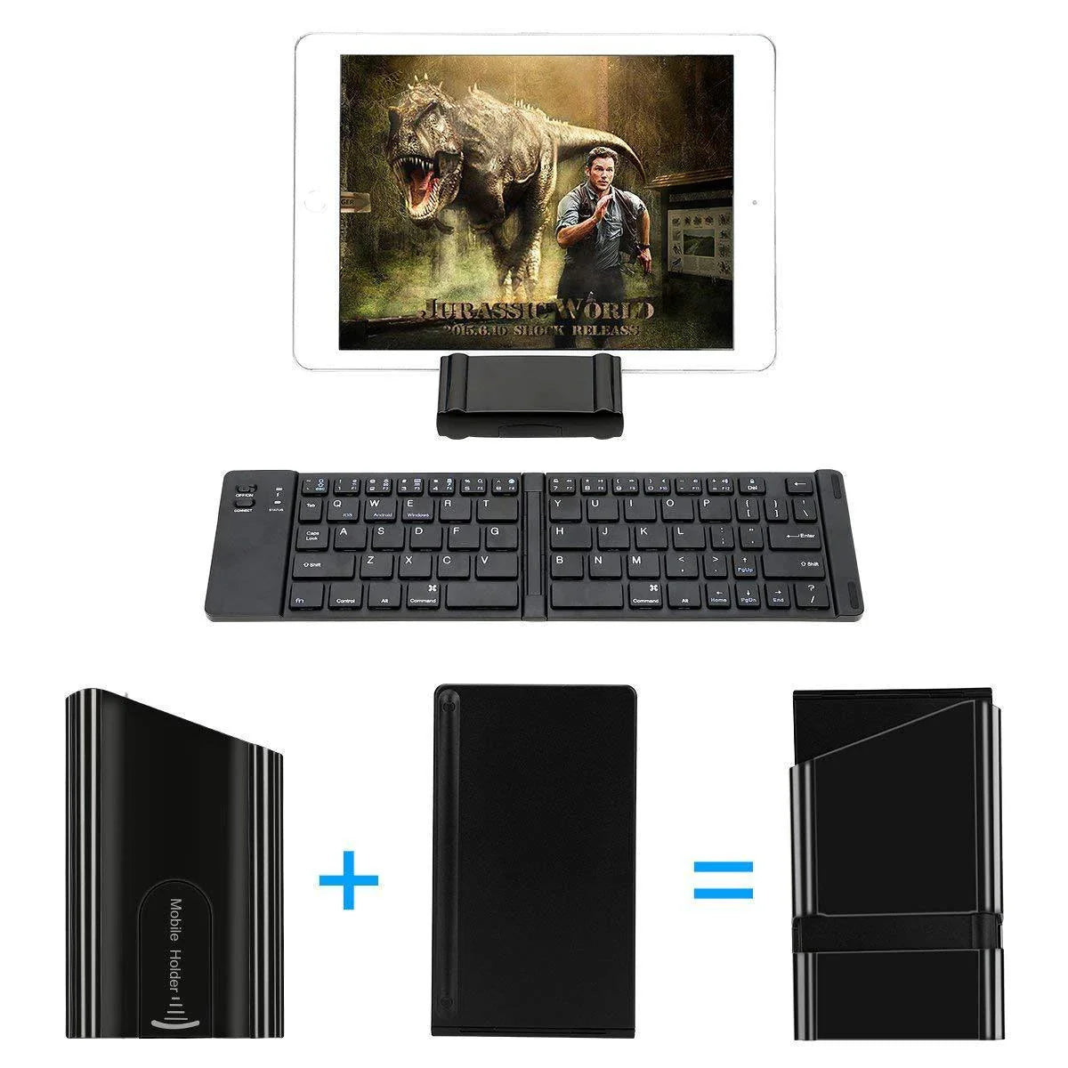 Ultra-portable wireless Bluetooth keyboard with foldable design for smartphones and tablets