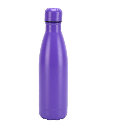 Stainless steel vacuum insulated water bottle with rubber painted surface in various colors
