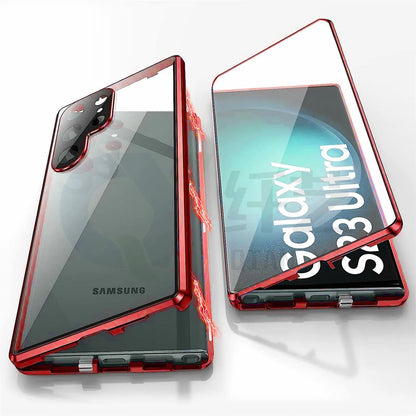 S24Ultra magnetic mirror phone case in multiple colours with peep-proof design and universal magnetic suction