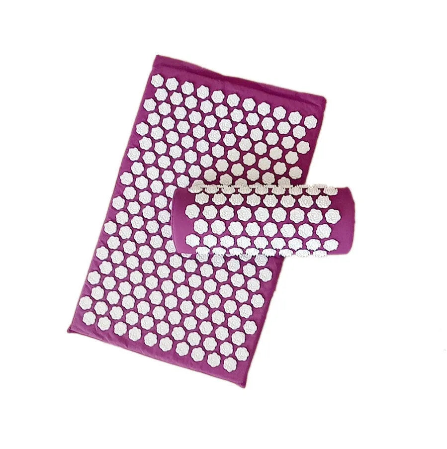 Lotus-shaped acupressure mat and pillow set in blue colour for massage therapy
