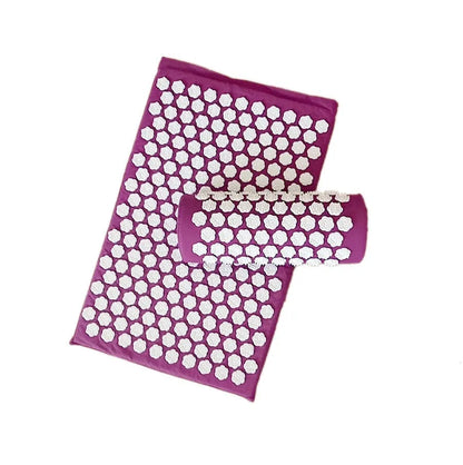 Lotus-shaped acupressure mat and pillow set in blue colour for massage therapy