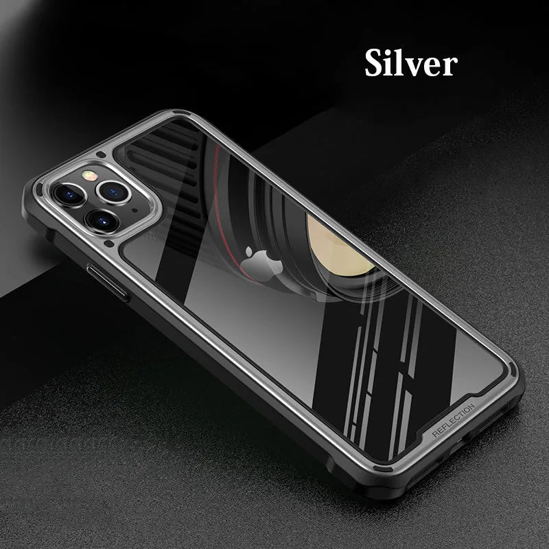 Transparent silicone phone case for iPhone 11 series showing six colour options