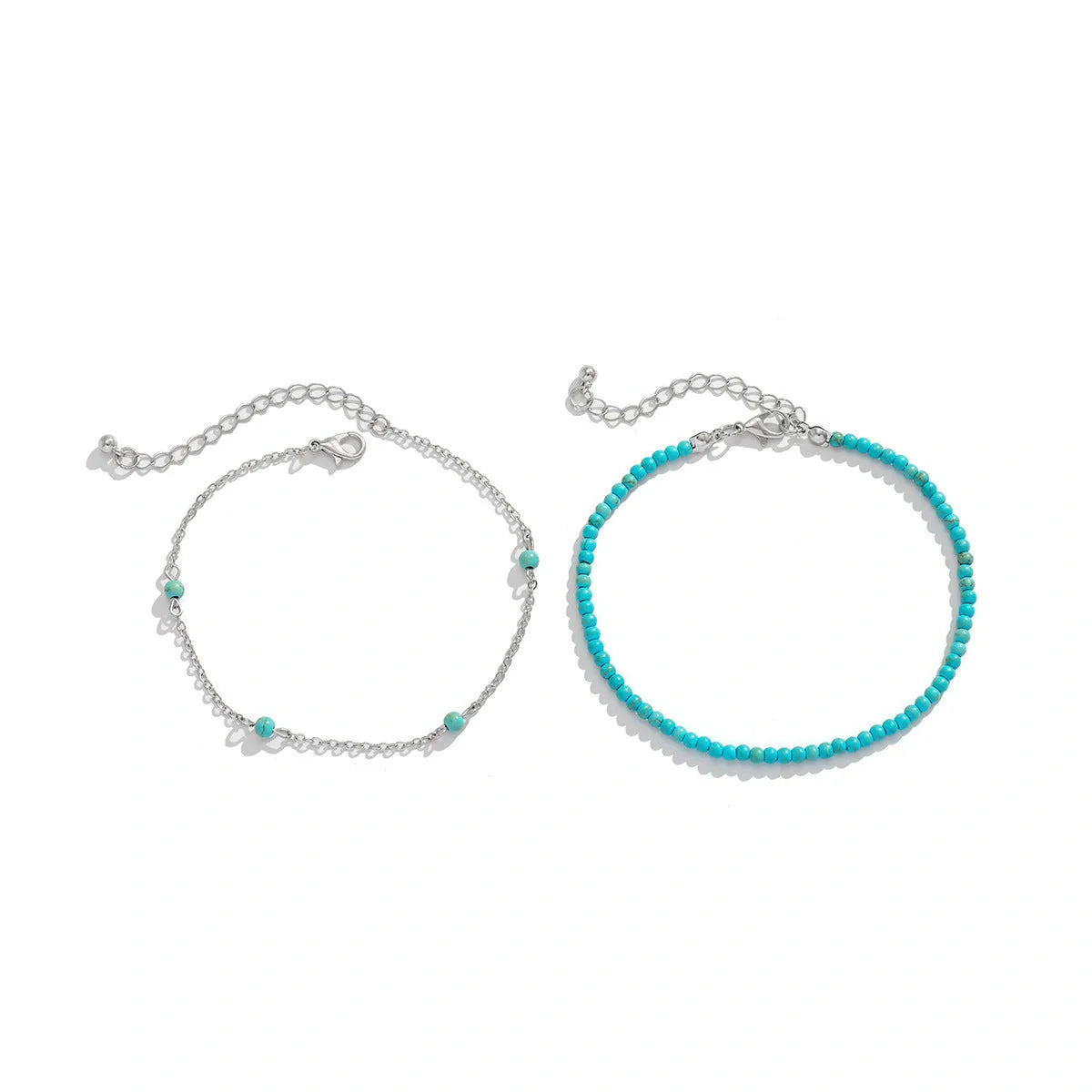 Bohemian multi-layer beaded anklet with star design in mixed colors