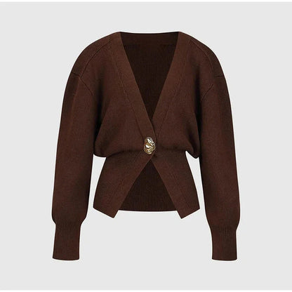 Stylish V-neck knit cardigan for women in various colors
