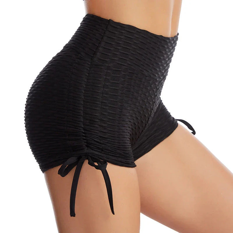 Stylish and flattering gym shorts with a unique textured fabric that lifts and shapes the butt for a confident workout look