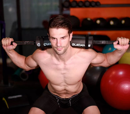 Barbell shoulder pad with high elasticity foam for squats, available in red and black