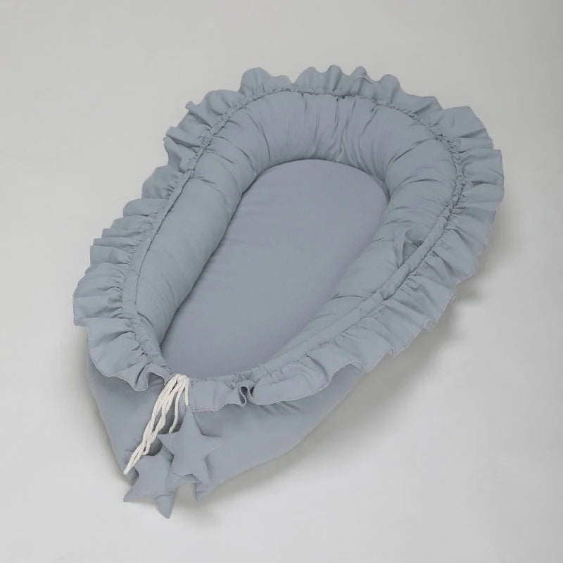 Lace Cotton Baby Bionic Bed Portable in various colors for safe baby sleep