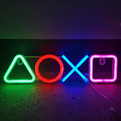 LED game symbol neon light with plastic housing measuring 350mm by 90mm